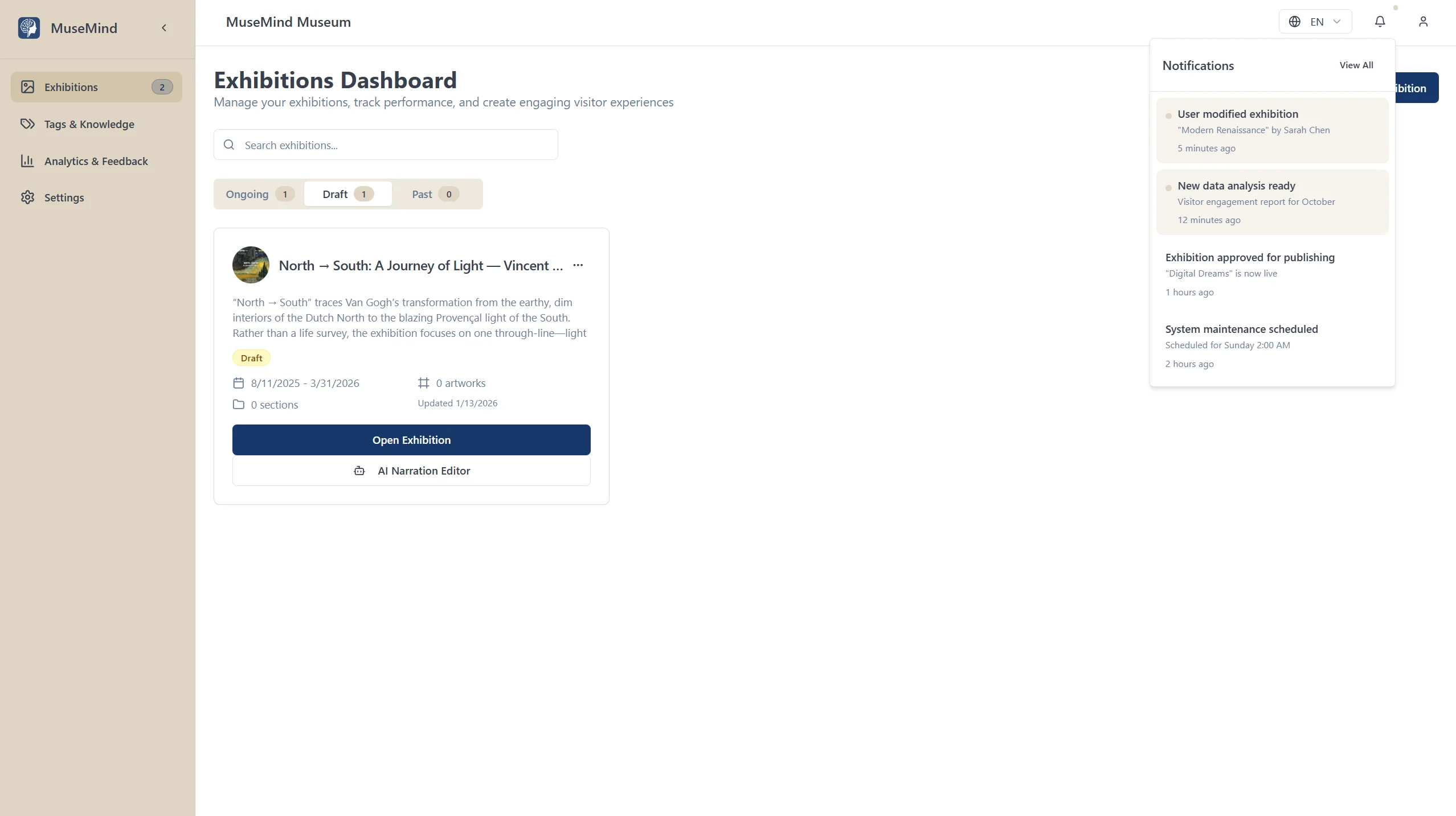 MuseMind Museum Dashboard